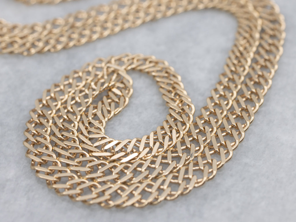 Italian Gold Flat Link Chain with Lobster Clasp