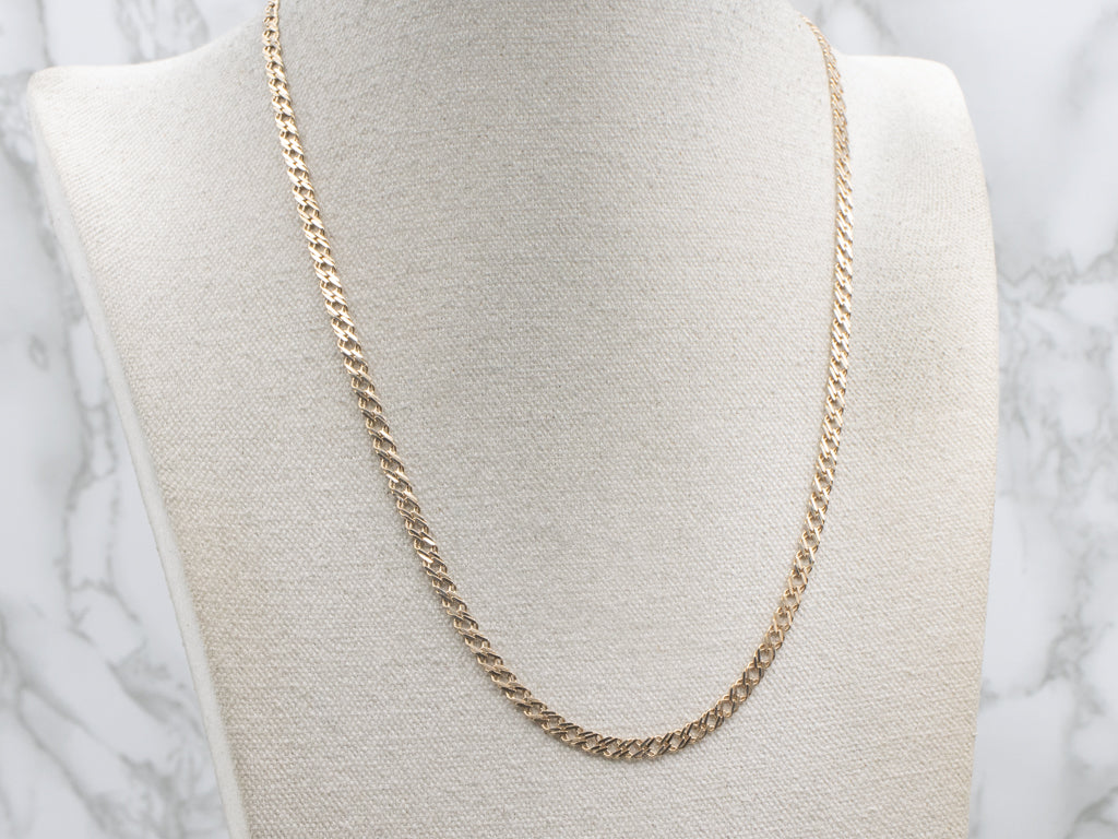 Italian Gold Flat Link Chain with Lobster Clasp