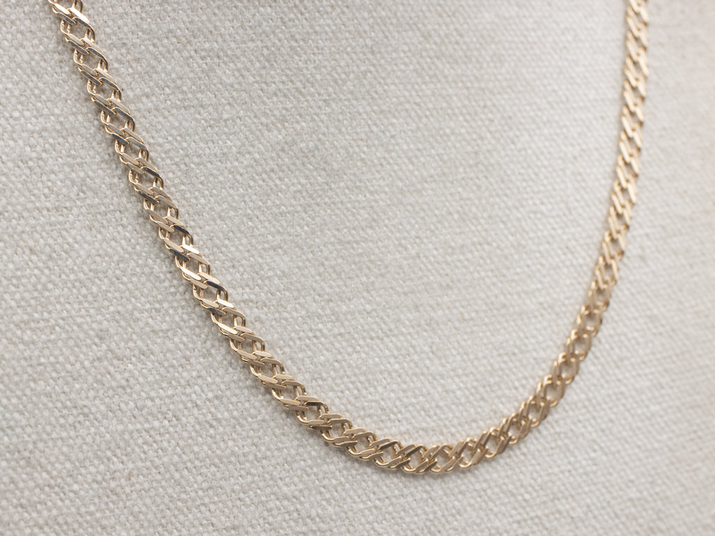 Italian Gold Flat Link Chain with Lobster Clasp