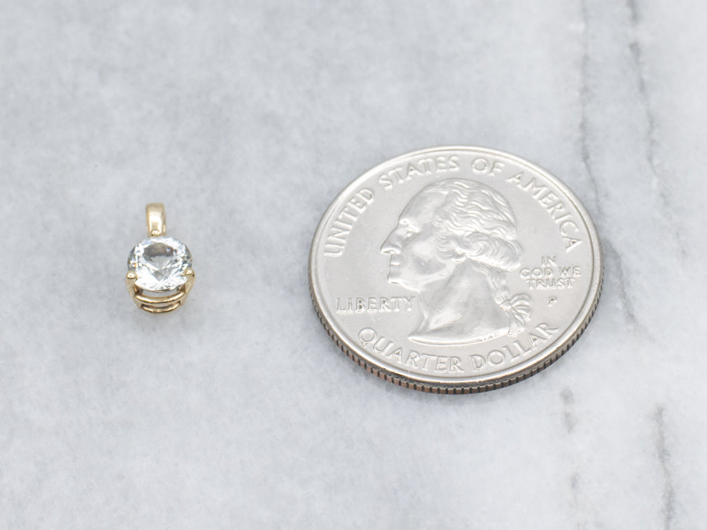 Sweet Round-Cut Aquamarine Pendant