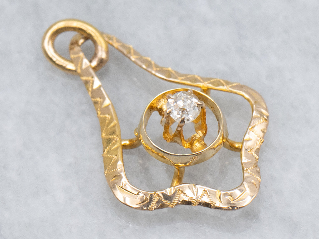 Buttercup Diamond and Gold Stickpin Conversion Pendant