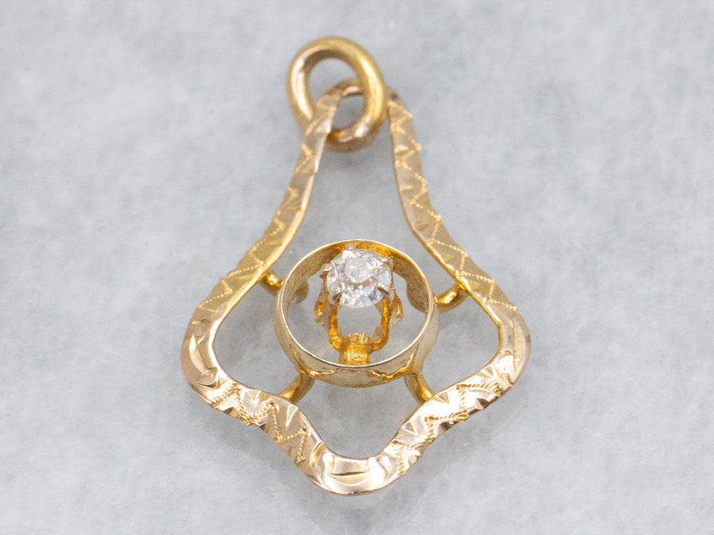 Buttercup Diamond and Gold Stickpin Conversion Pendant