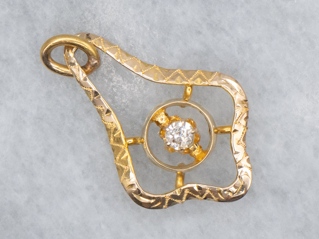 Buttercup Diamond and Gold Stickpin Conversion Pendant