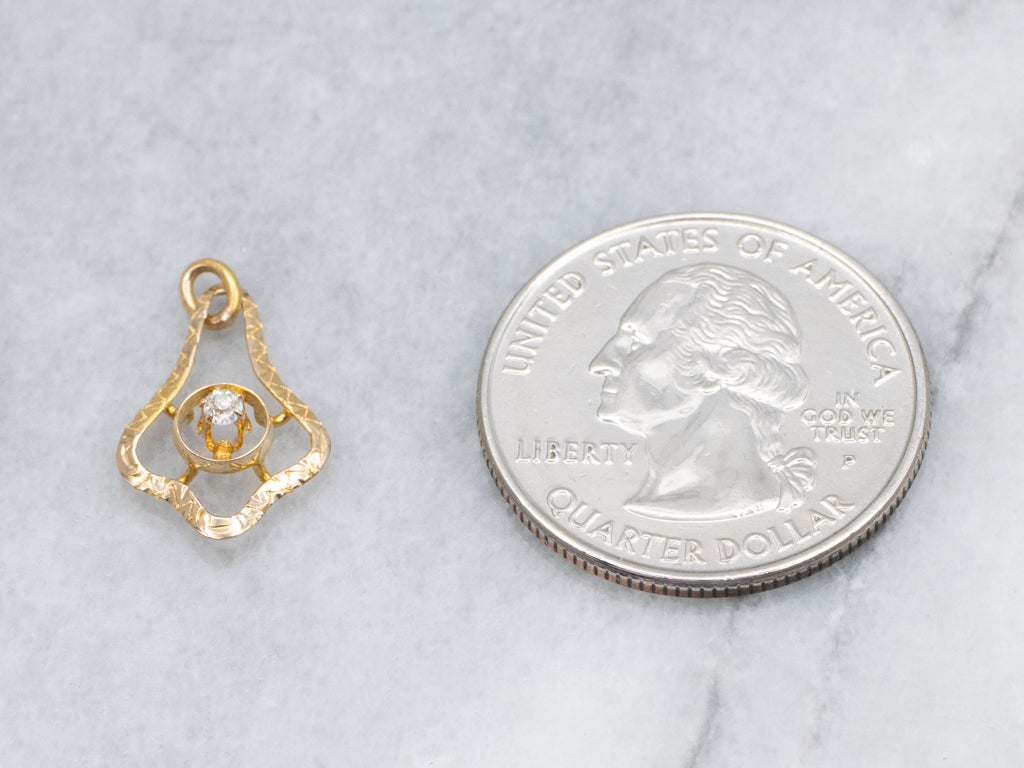 Buttercup Diamond and Gold Stickpin Conversion Pendant