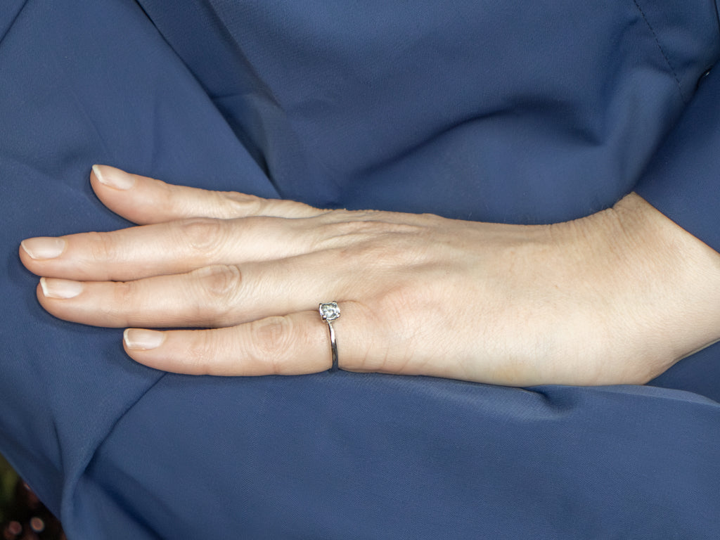 Cushion-Cut Sapphire Platinum Solitaire Ring