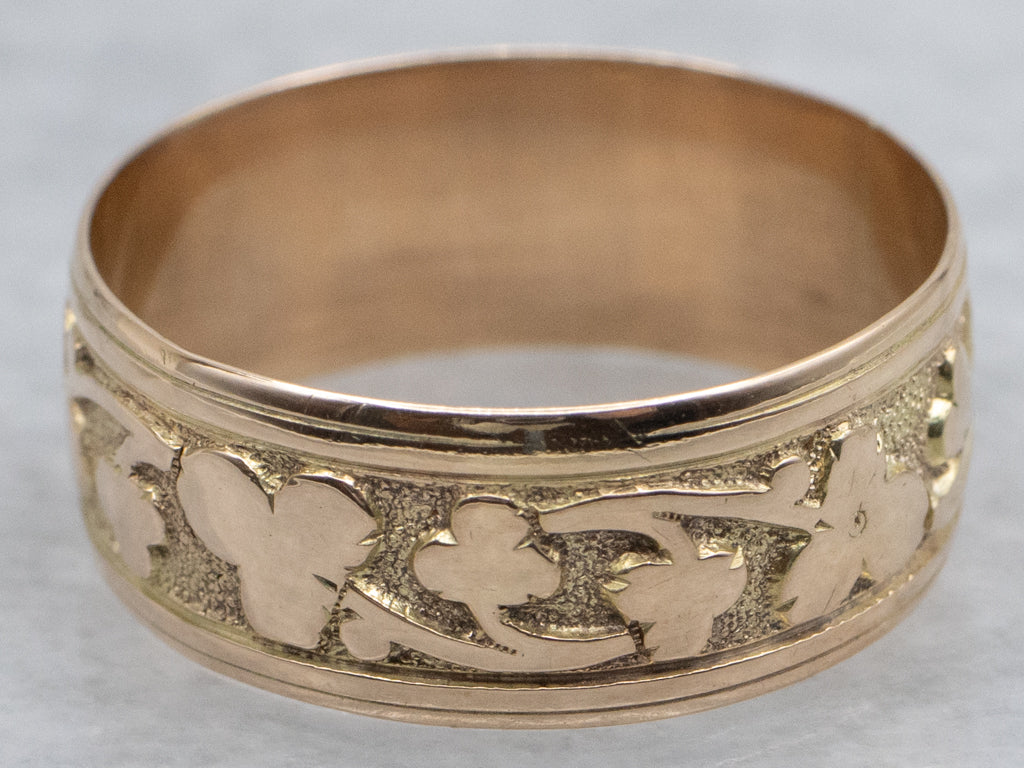 Antique Gold Clover Pattern Cigar Band
