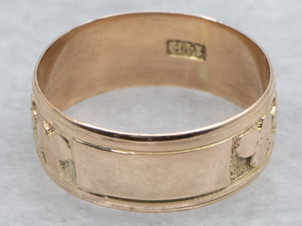 Antique Gold Clover Pattern Cigar Band