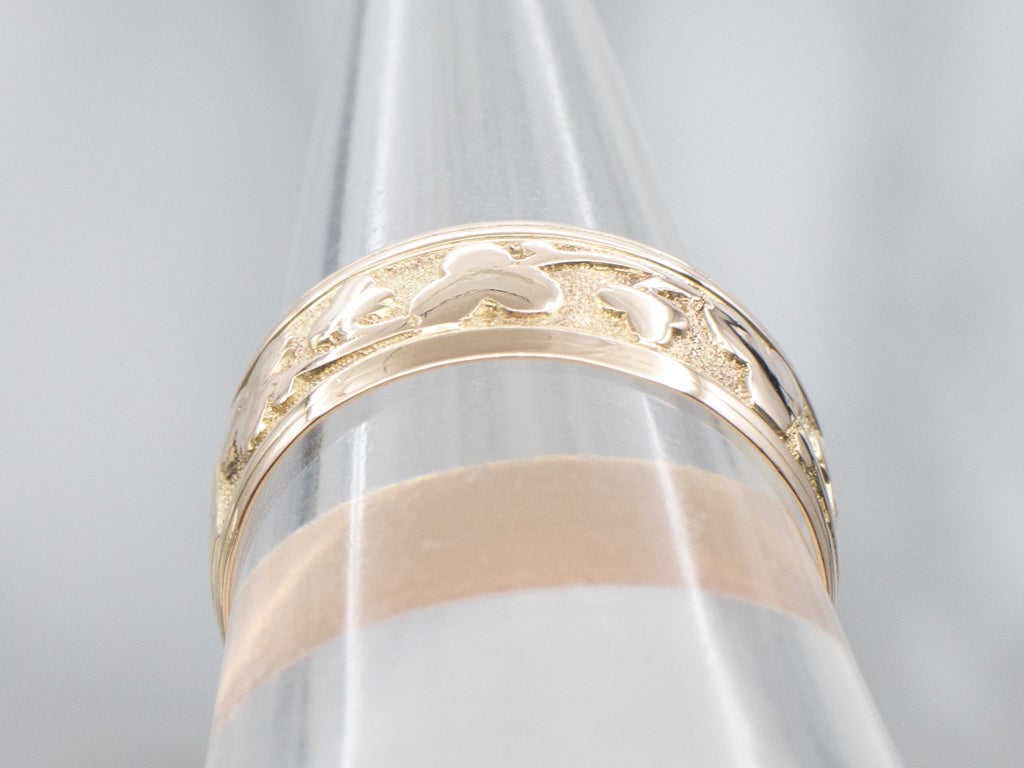 Antique Gold Clover Pattern Cigar Band