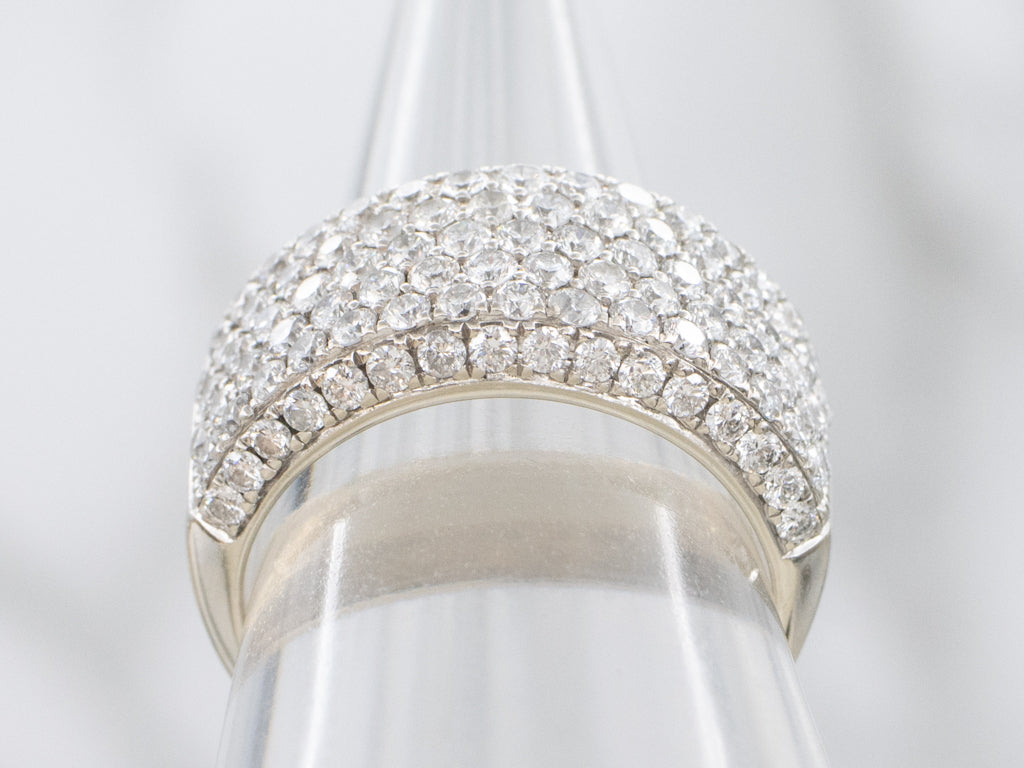 Wide Diamond Encrusted Cocktail Band