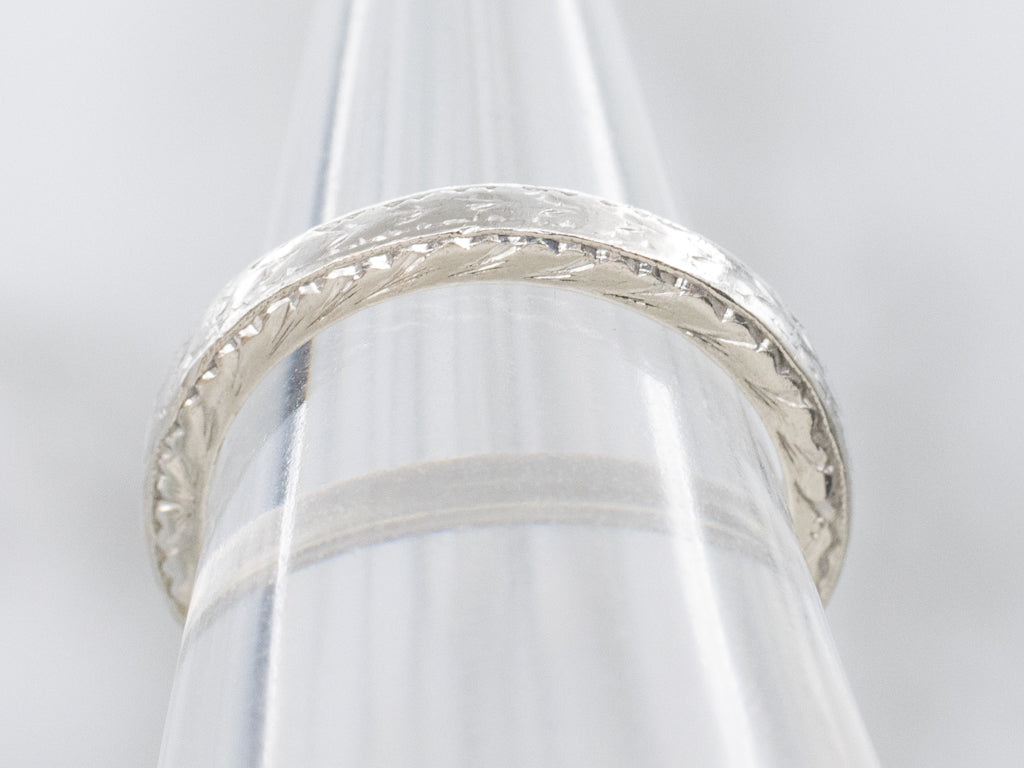 Vintage Engraved Pattern Platinum Band