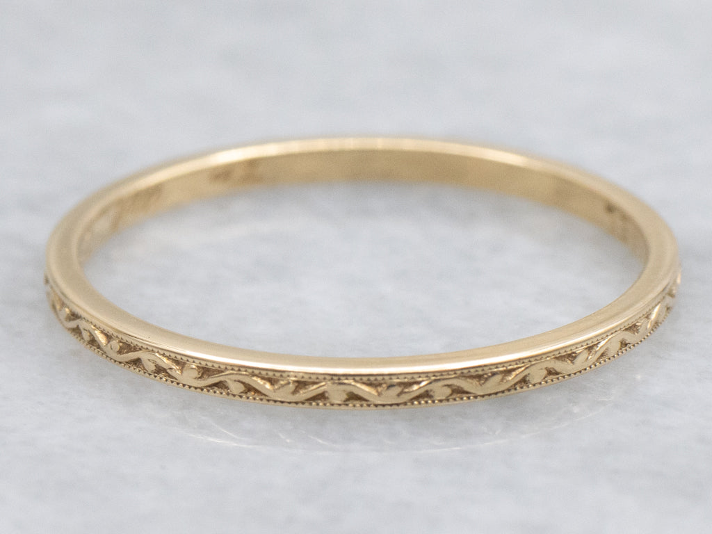 Vintage Jabel 18-Karat Gold Pattern Band