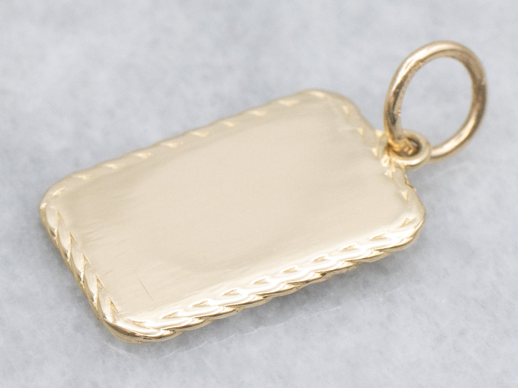 Vintage Gold Evil-Eye Tarot Card Charm Pendant