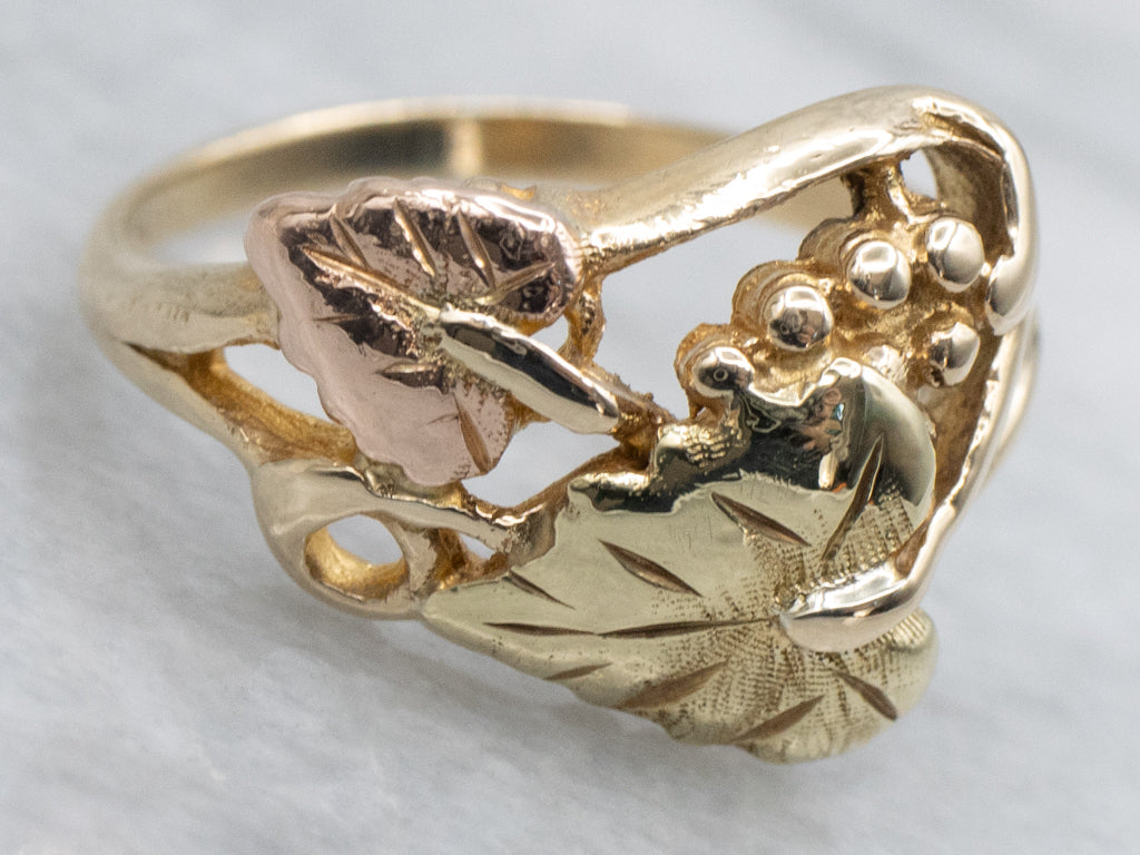 Vintage Black Hills Gold Botanical Ring