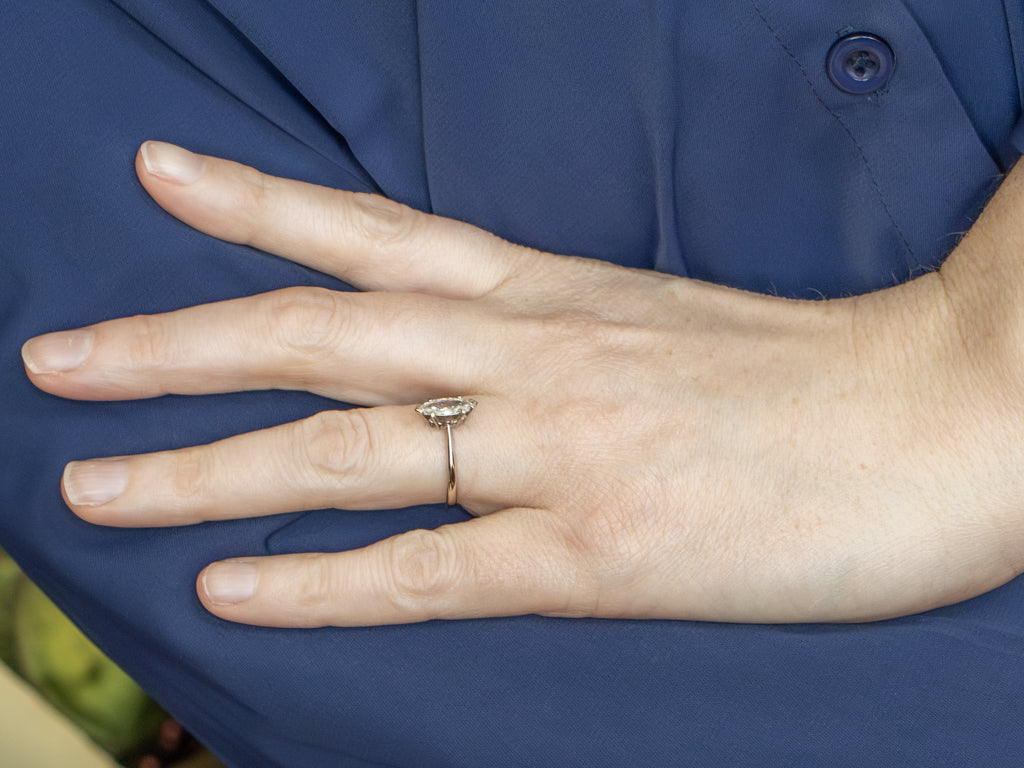 White Gold Marquise-Cut Diamond Solitaire Engagement Ring