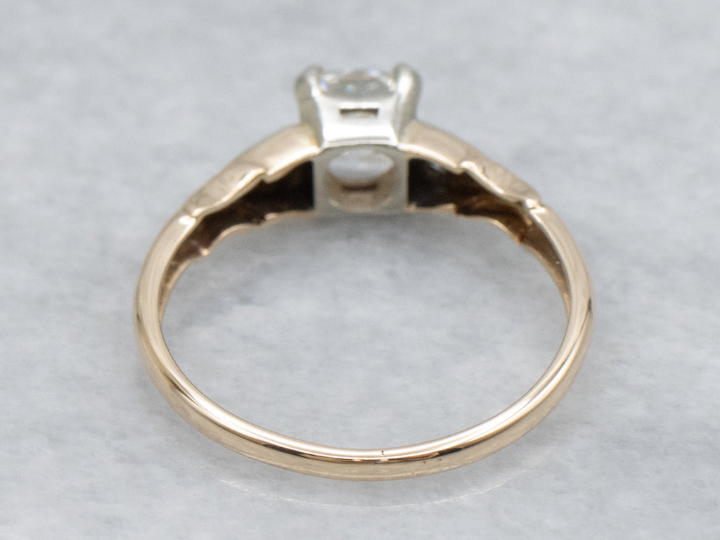 Cushion-Cut Diamond Three-Stone Retro Era Engagement Ring