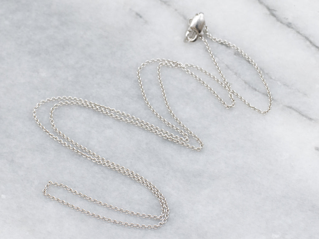 White Gold Rolo Chain with Lobster Clasp