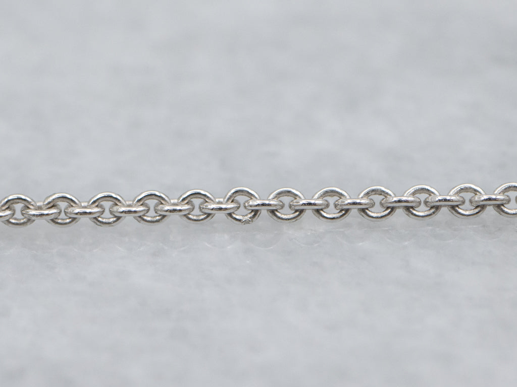 White Gold Rolo Chain with Lobster Clasp