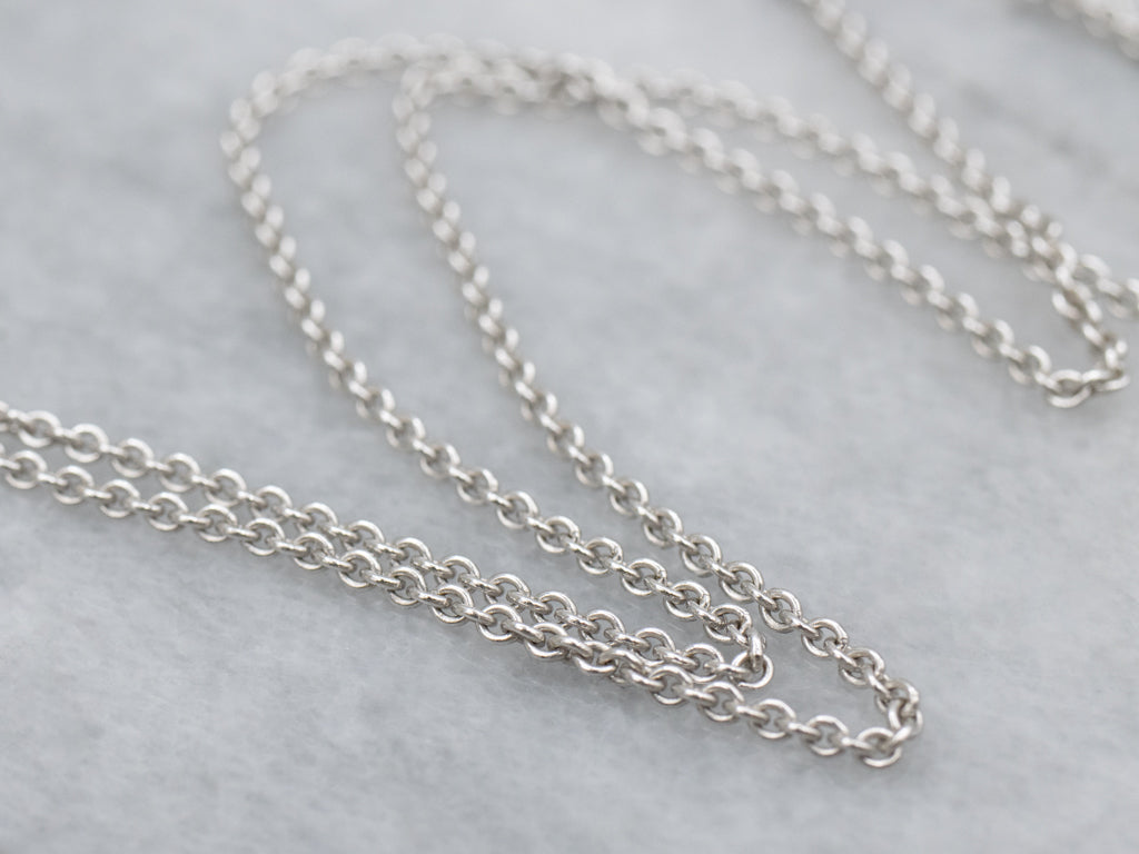 White Gold Rolo Chain with Lobster Clasp