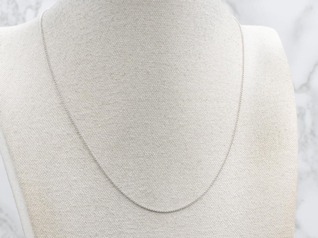 White Gold Rolo Chain with Lobster Clasp