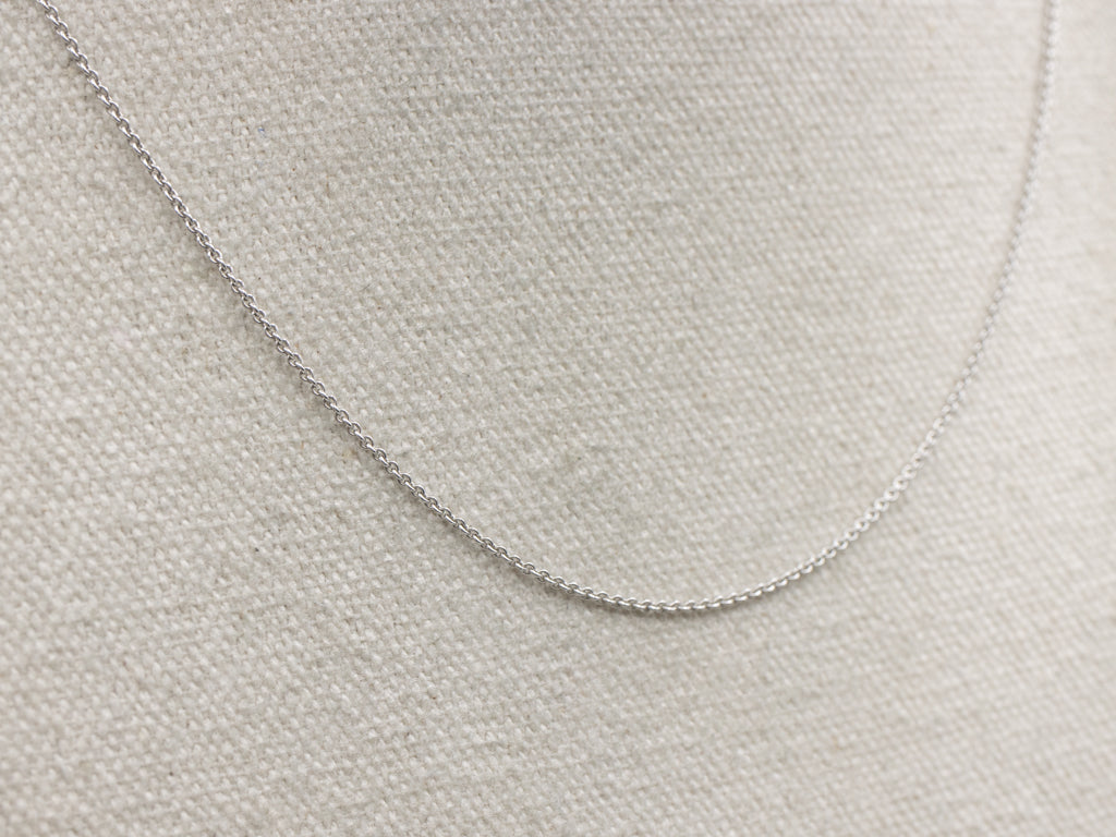White Gold Rolo Chain with Lobster Clasp
