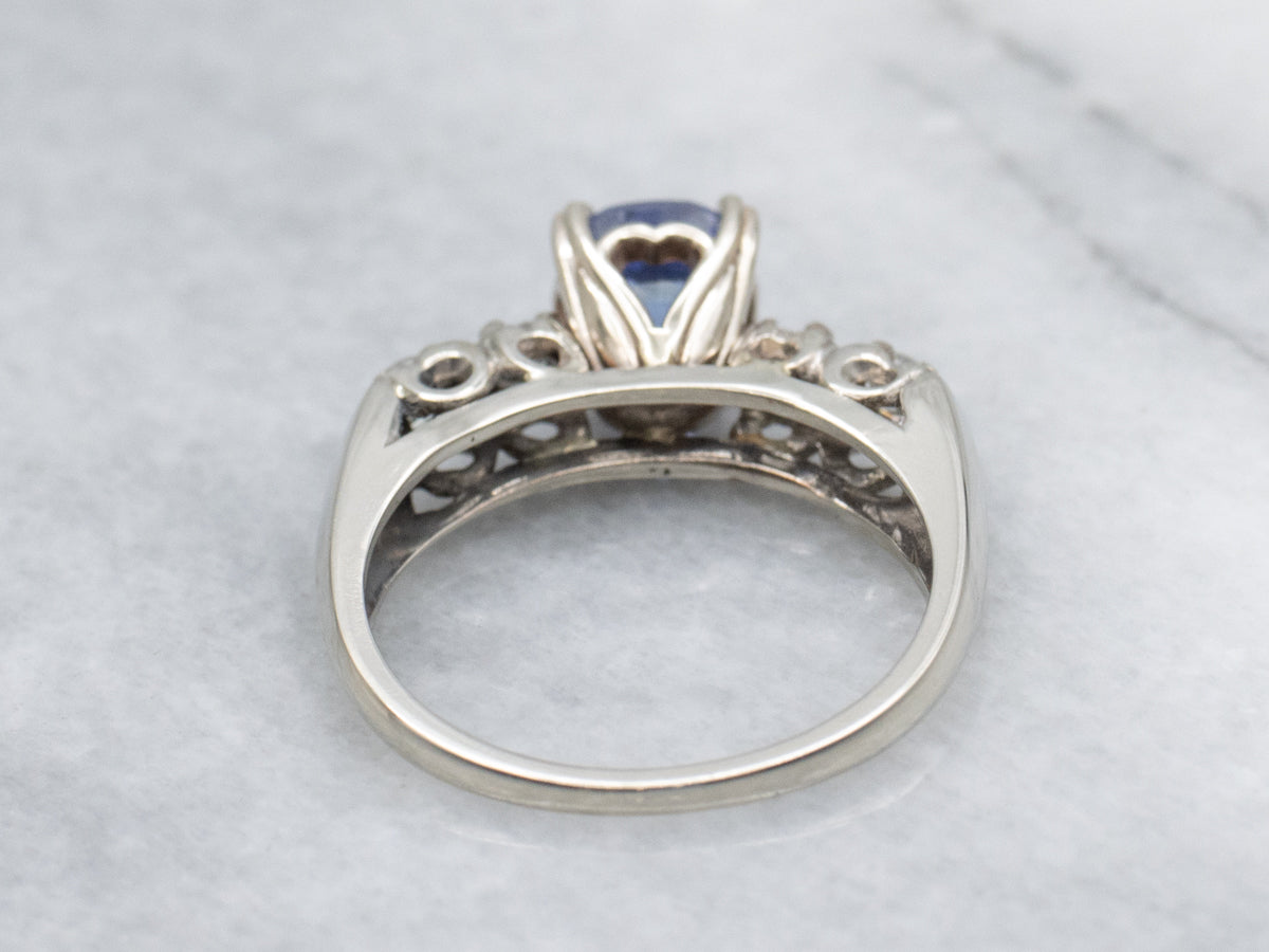 Sapphire and Diamond White Gold Anniversary Ring