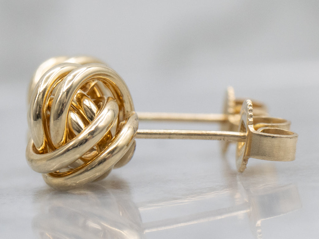 Polished 14-Karat Gold Lovers Knot Stud Earrings
