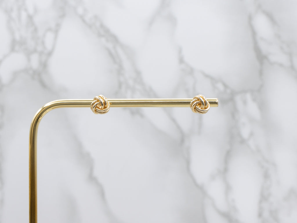 Polished 14-Karat Gold Lovers Knot Stud Earrings