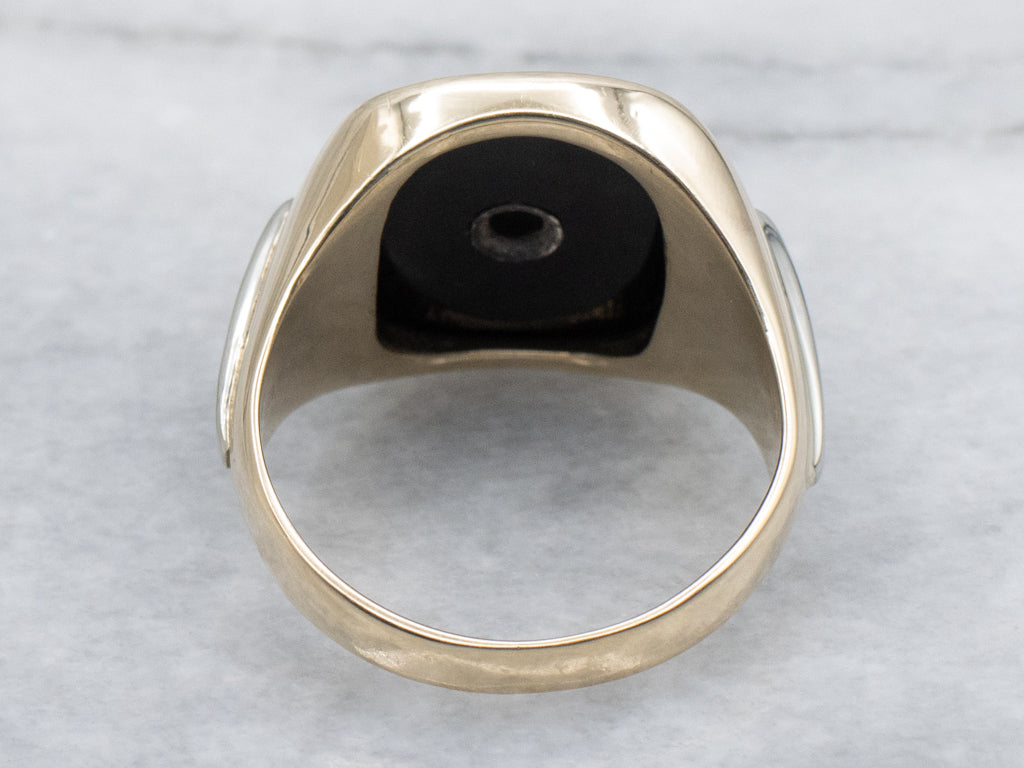 Men's Classic Black Onyx and Diamond Statement Ring