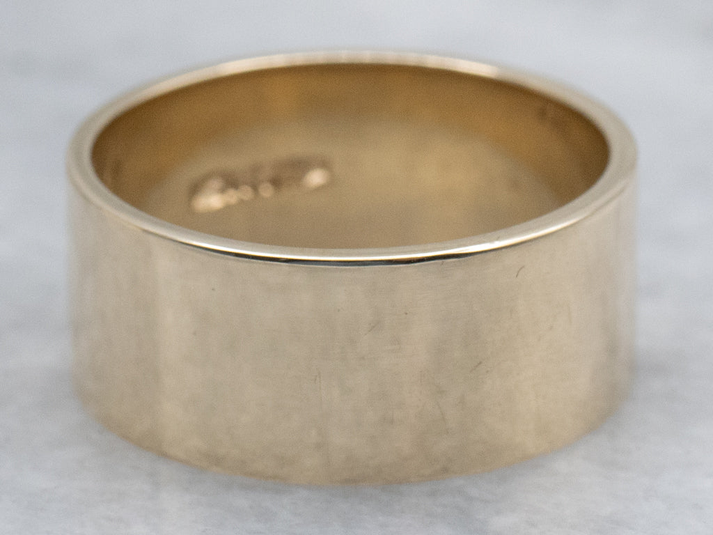 Wide Polished Gold Band