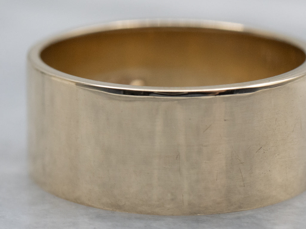 Wide Polished Gold Band