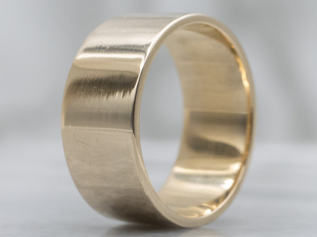 Wide Polished Gold Band