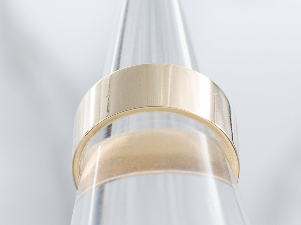 Wide Polished Gold Band