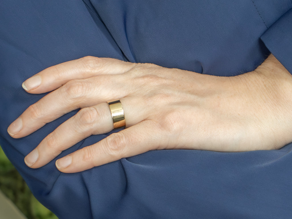 Wide Polished Gold Band