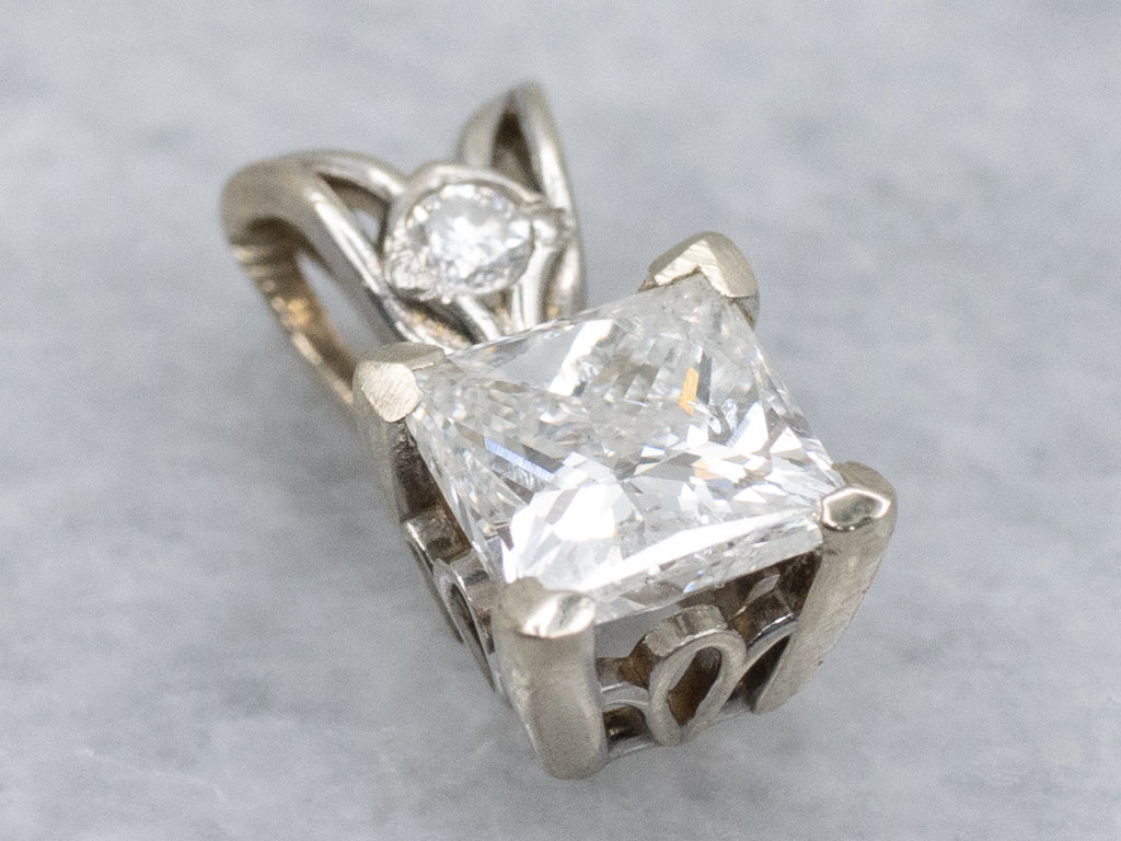 White Gold Double Diamond Pendant