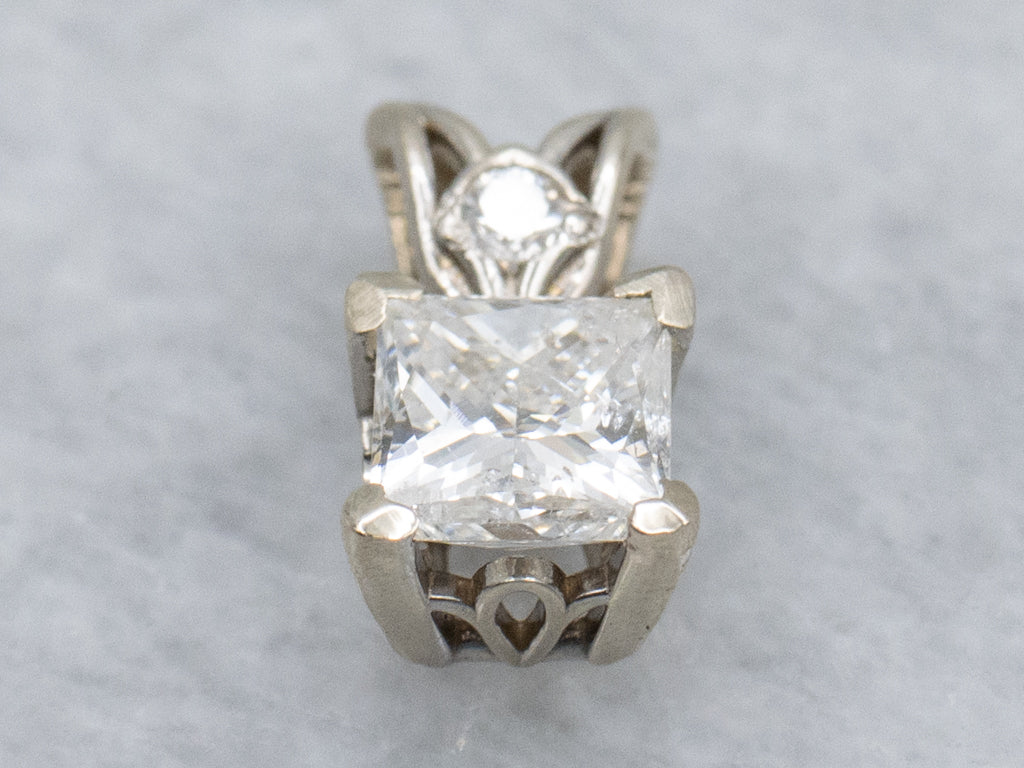 White Gold Double Diamond Pendant