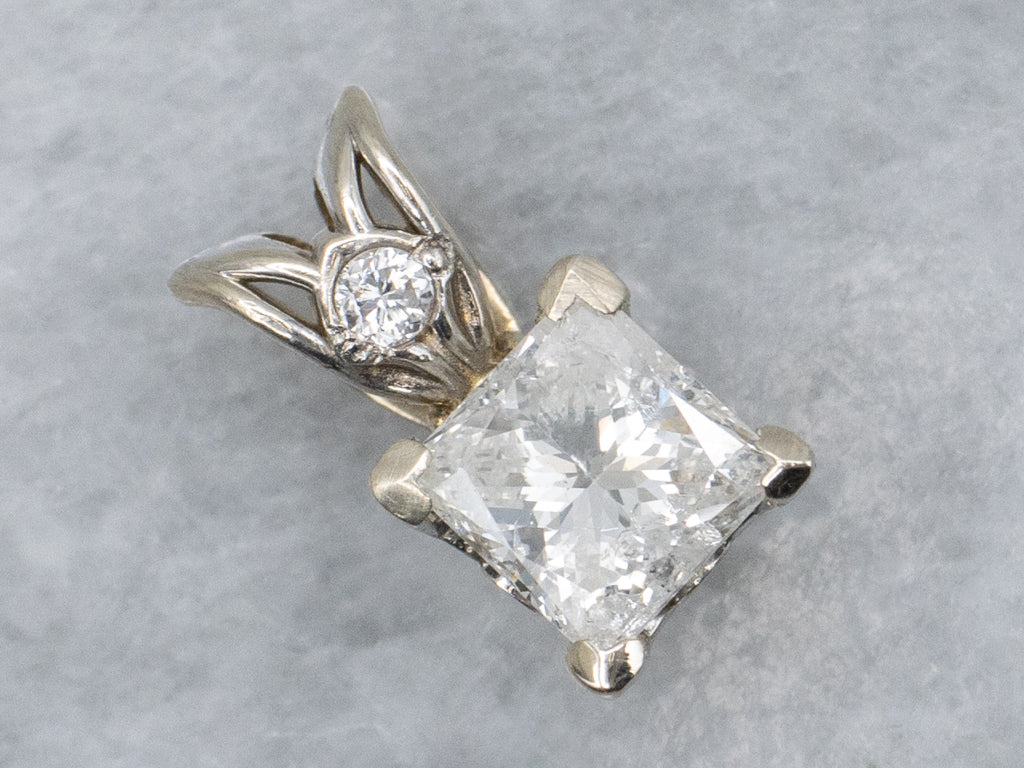 White Gold Double Diamond Pendant