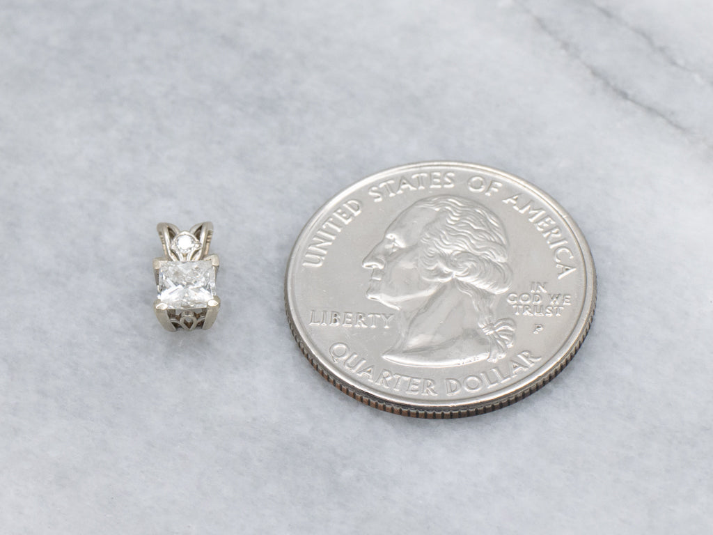 White Gold Double Diamond Pendant