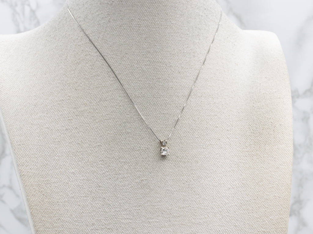 White Gold Double Diamond Pendant