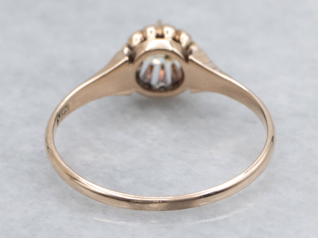 Victorian Light Yellow Old Mine Cut Diamond Engagement Ring