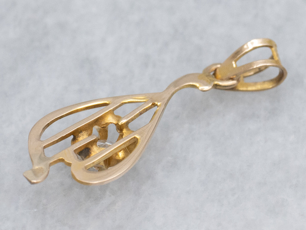 Little Buttercup-Set Antique Ostby and Barton Diamond Pendant