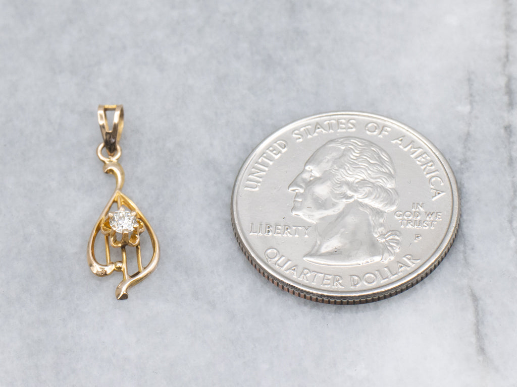 Little Buttercup-Set Antique Ostby and Barton Diamond Pendant