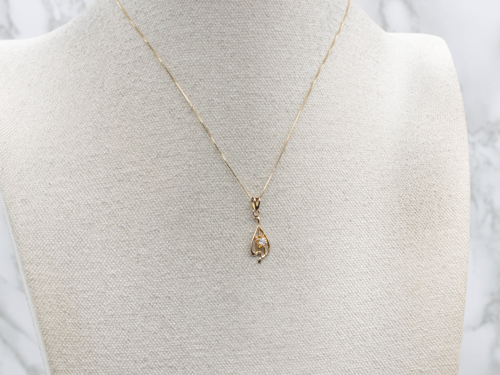 Little Buttercup-Set Antique Ostby and Barton Diamond Pendant