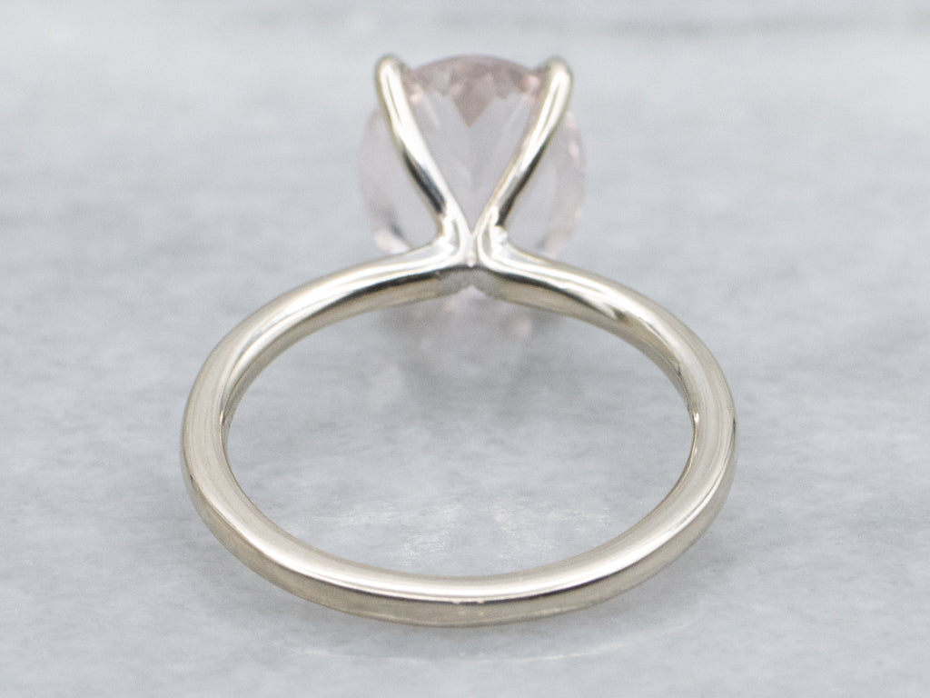 White Gold Morganite Solitaire Ring