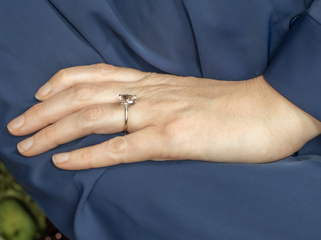 White Gold Morganite Solitaire Ring