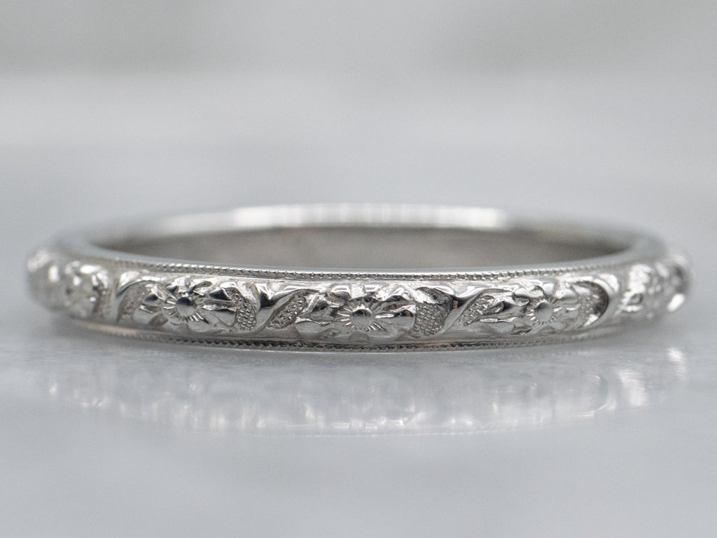Vintage Forget-Me-Not Floral Patterned Band