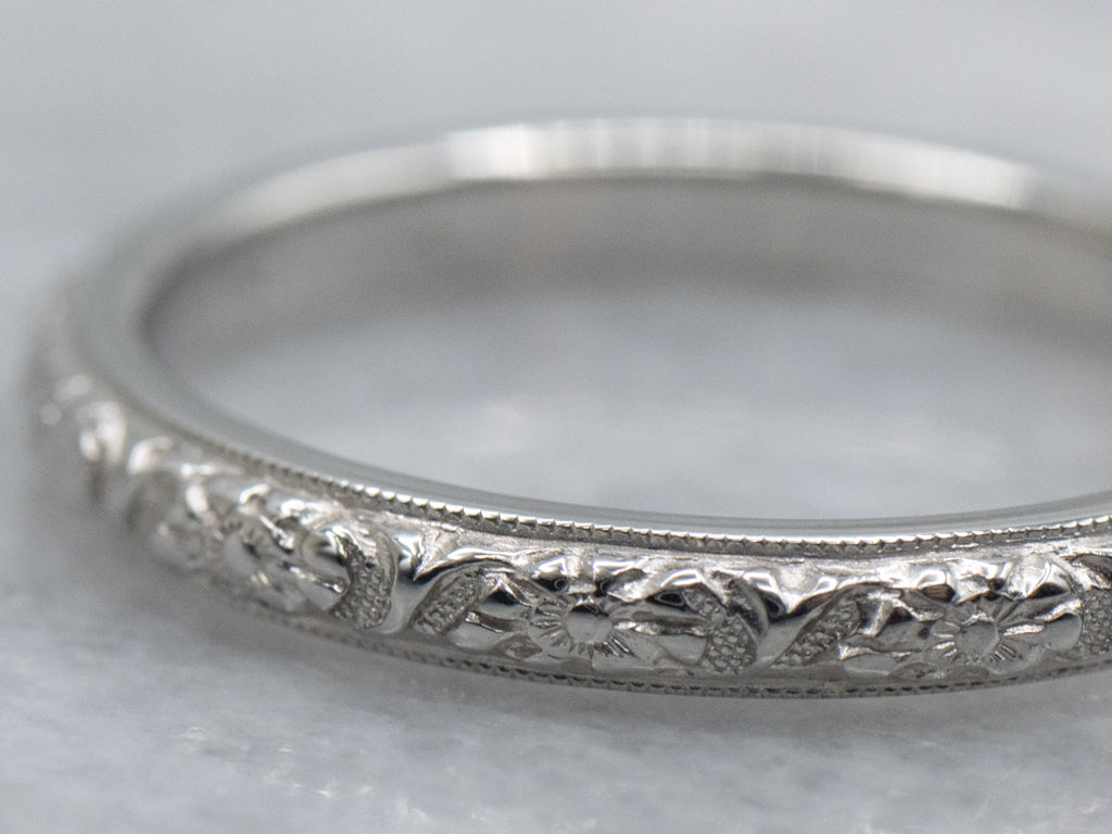 Vintage Forget-Me-Not Floral Patterned Band