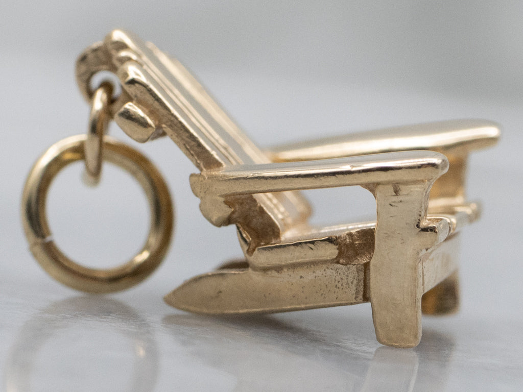 Yellow Gold Adirondack Chair Charm Pendant