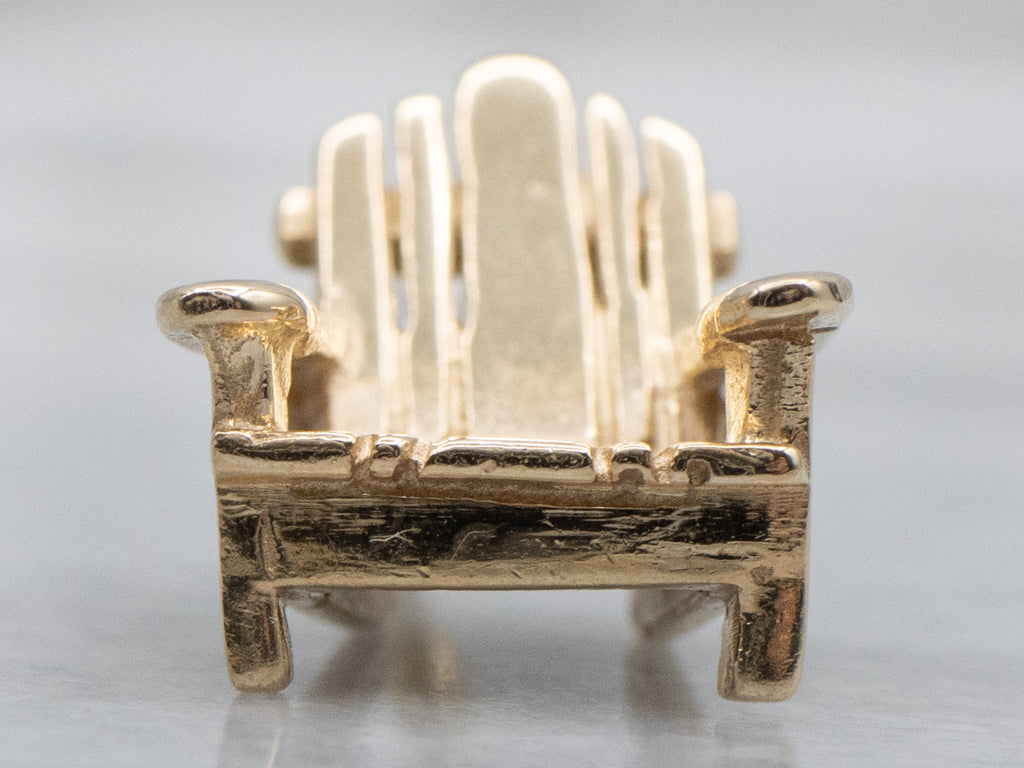 Yellow Gold Adirondack Chair Charm Pendant