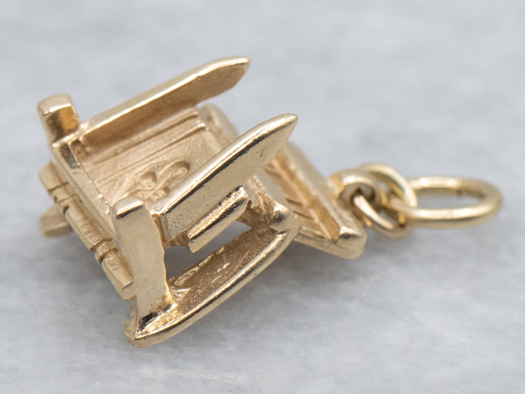 Yellow Gold Adirondack Chair Charm Pendant