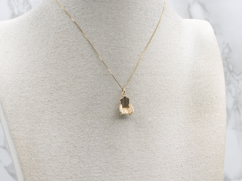 Yellow Gold Adirondack Chair Charm Pendant